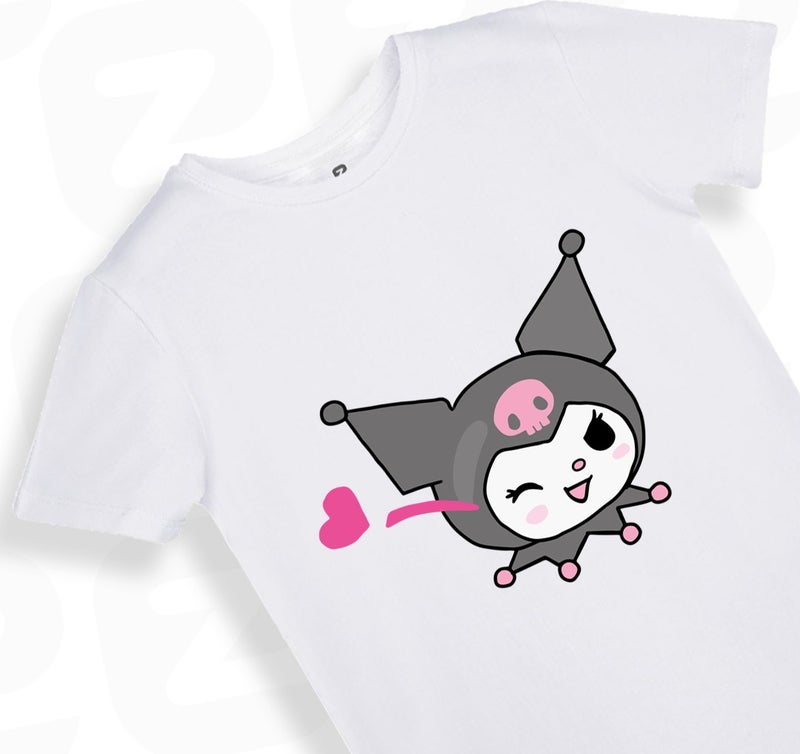 EZ Design Tr Kuromi Printed Kids T-Shirt Black/White  - Image 3