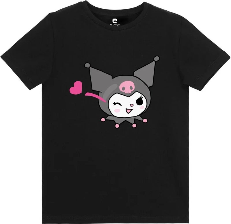 EZ Design Tr Kuromi Printed Kids T-Shirt Black/White  - Image 4