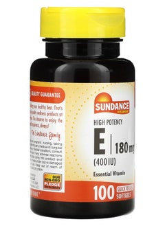 Sundance Vitamins High Potency E 180 mg (400 IU) 100 Quick Release Softgels  - Image 2