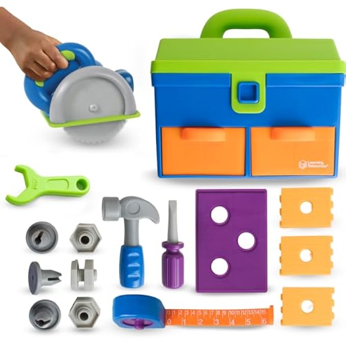 NEW SPROUTS ALL-IN-ONE TOOLBOX, TODDLER TOOL SET, MONTESSORI PLAY TOOLBOX,PRESCHOOL LEARNING ACTIVITIES,18 PIECES, AGES 2+ - Image 1