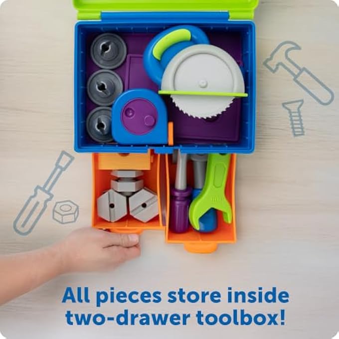 NEW SPROUTS ALL-IN-ONE TOOLBOX, TODDLER TOOL SET, MONTESSORI PLAY TOOLBOX,PRESCHOOL LEARNING ACTIVITIES,18 PIECES, AGES 2+ - Image 5