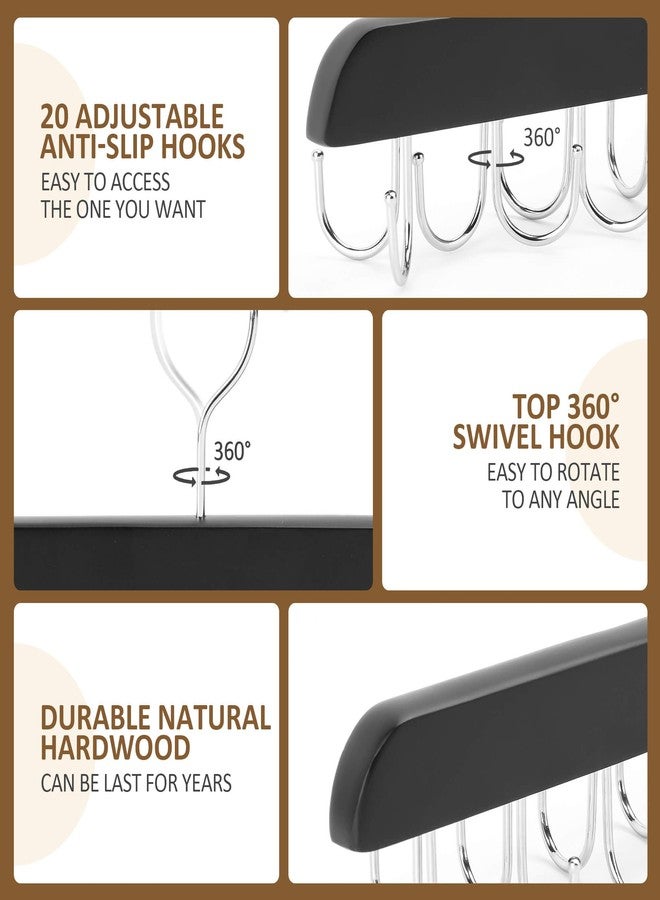 ZEDODIER Bra Hanger for Closet, Tank Top Hanger 20 Hooks Capacity, Wood Space Saving Hanger Closet Organizers and Storage for Dorm & Apartment, Black, ZE140 - Image 4