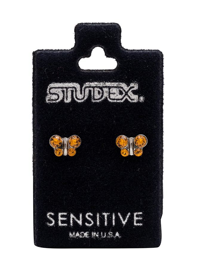 Studex November Topaz Butterfly Shape Allergy-Free Stainless Steel Ear Studs - Image 5