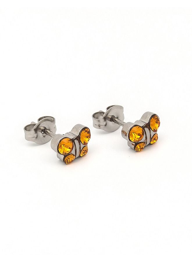 Studex November Topaz Butterfly Shape Allergy-Free Stainless Steel Ear Studs - Image 2