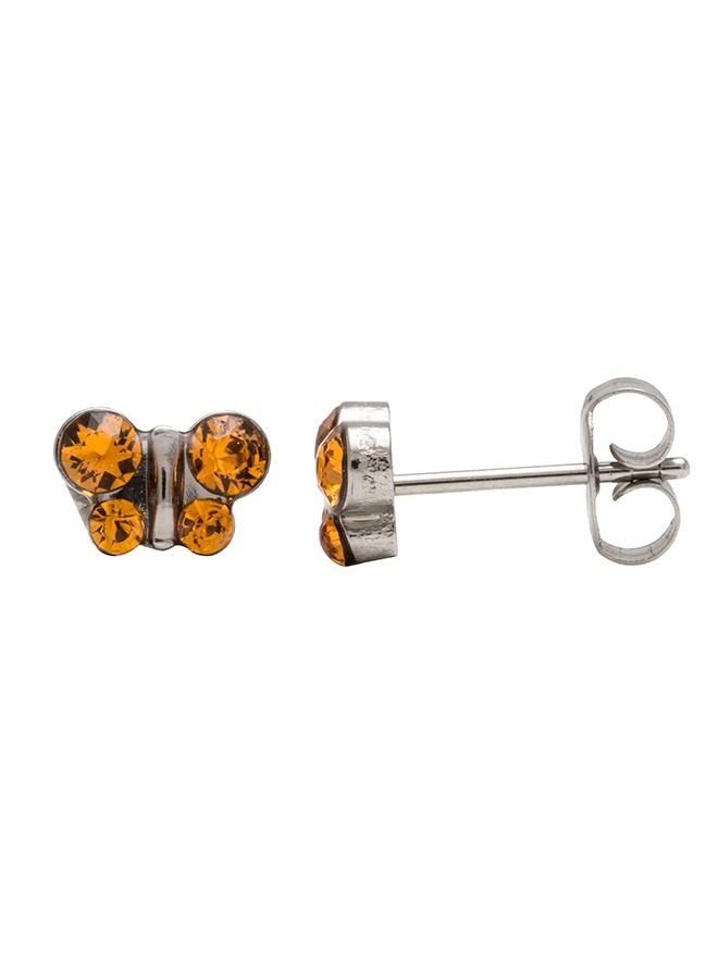 Studex November Topaz Butterfly Shape Allergy-Free Stainless Steel Ear Studs - Image 3