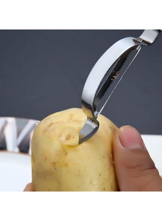 JUDEE Vegetable & Fruit Peeler with Meat Cutter and Hand Peeler 3 in 1 Multifunctional Durable Razor Sharp Cutter Slicer Vegetable Julienne Shedder Peeler for Kitchen (3pcs Set) - Image 4