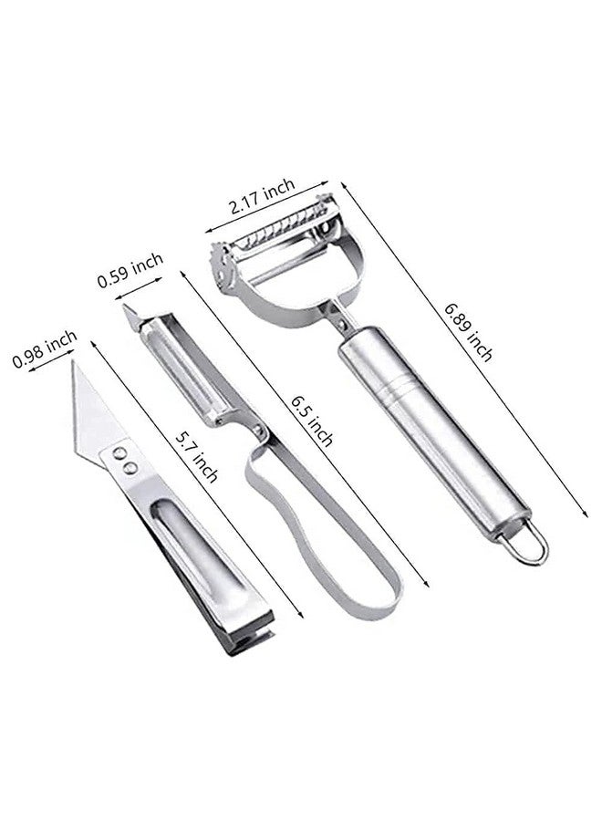 JUDEE Vegetable & Fruit Peeler with Meat Cutter and Hand Peeler 3 in 1 Multifunctional Durable Razor Sharp Cutter Slicer Vegetable Julienne Shedder Peeler for Kitchen (3pcs Set) - Image 5