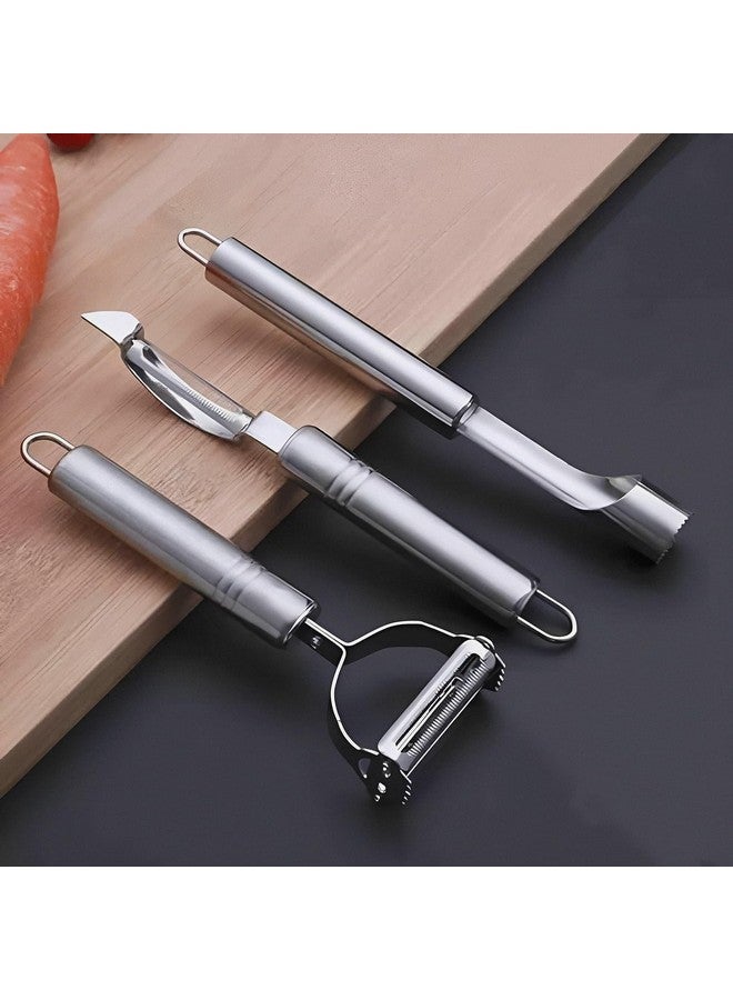 JUDEE Vegetable & Fruit Peeler with Meat Cutter and Hand Peeler 3 in 1 Multifunctional Durable Razor Sharp Cutter Slicer Vegetable Julienne Shedder Peeler for Kitchen (3pcs Set) - Image 1