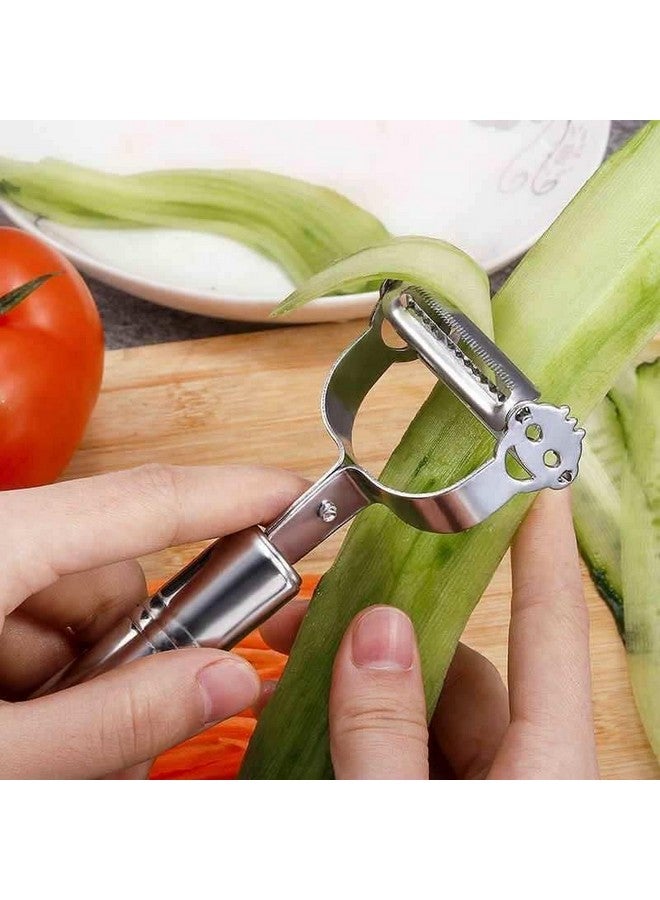 JUDEE Vegetable & Fruit Peeler with Meat Cutter and Hand Peeler 3 in 1 Multifunctional Durable Razor Sharp Cutter Slicer Vegetable Julienne Shedder Peeler for Kitchen (3pcs Set) - Image 2
