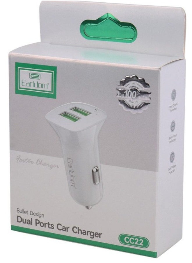Earldom - 2.4A  Fast Dual USB Car Adapter Charger Set with Micro-USB Cable - Image 1