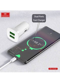 Earldom 2.4A  Fast Dual USB Car Adapter Charger Set with Micro-USB Cable  - Image 1