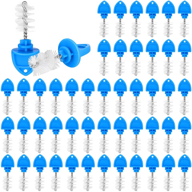 Nuenen 50 Pack Beer Plugs Tap Brush Beer Faucet Cleaning Plug Hygiene Brush Draft for Restaurant Home Party BarBlue