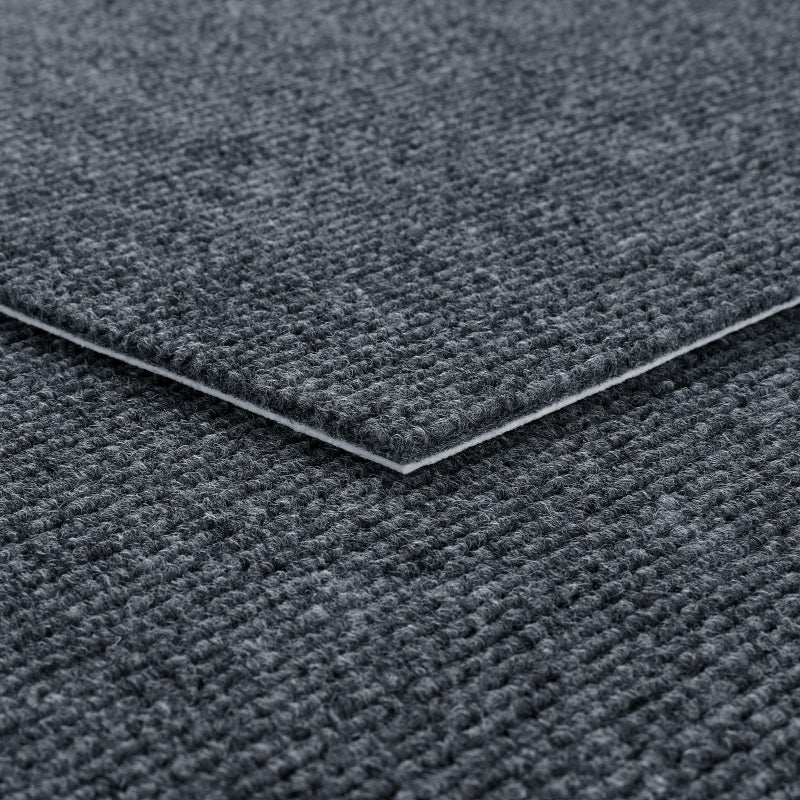 Livelynine 32pcs Non Slip Carpet Tiles with Padding Attached for Bedroom Basement Flooring Carpet Squares Dark Grey Carpet Tile Indoor Commercial Padded Gray Floor Tiles Washable Rug Square 118x118