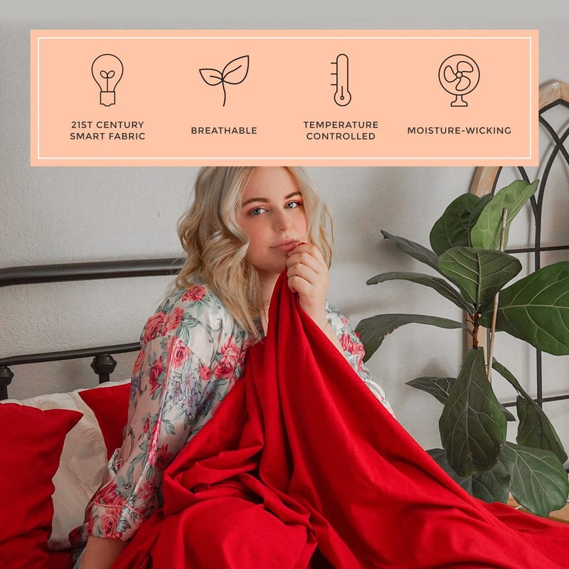 PeachSkinSheets PeachSkinSheets Red Velvet Sheet Set - 1500tc Level of Softness - Extra Soft Cooling Sheets for Hot Sleepers and Night Sweats - XL Full Size  - Image 3