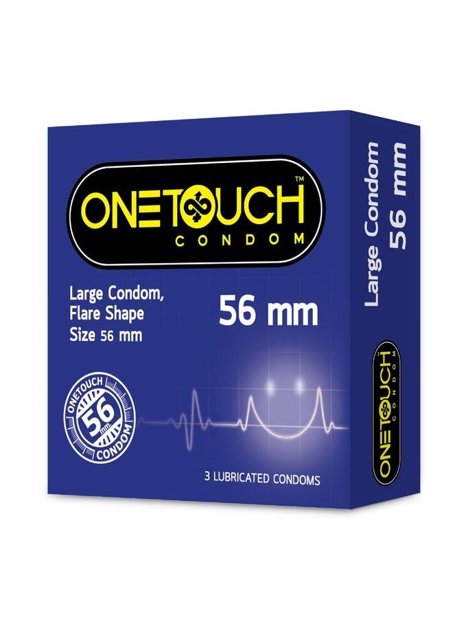 ون تاتش وان تاتش - واقي ذكري بحجم اكبر (56 مم) - من 3 قطع