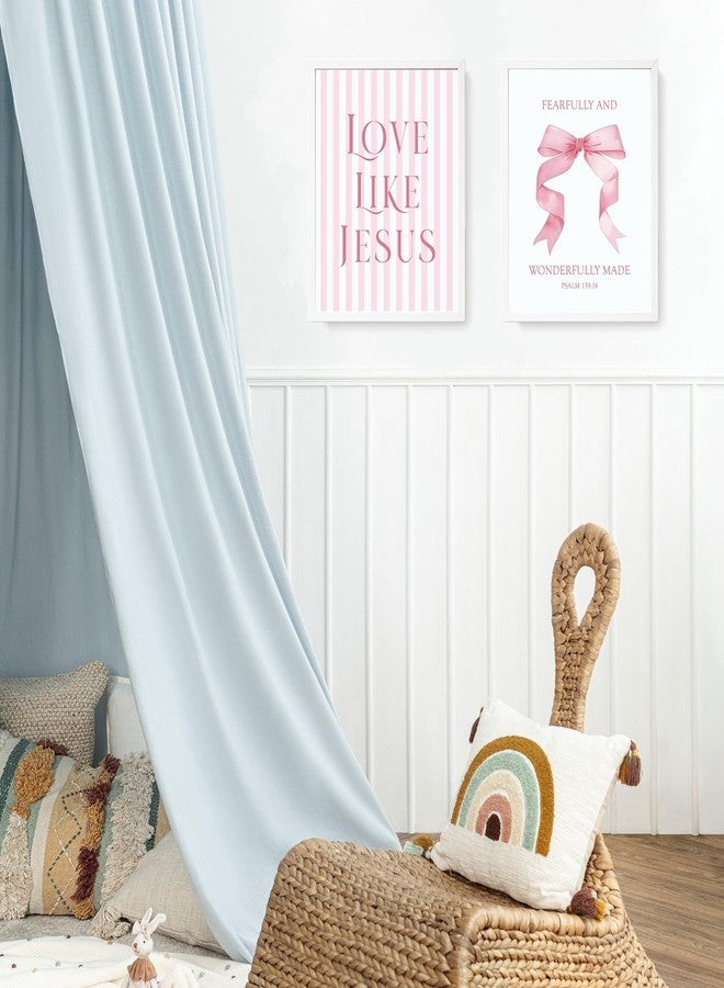 LARTSFRO Coquette Pink Bow Jesus Wall Art Decor Posters, Light Pink Bow Christian Room Bedroom Bathroom Dorm Wall Art Decor Aesthetic for College Teen Girls Gifts, Inspirational Bible Verses Bow Wall - Image 5
