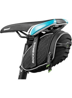 روكبروز ROCKBROS Bike Seat Bag, Bicycle Saddle Bag Under Seat 3D Shell Cycling Seat Pack for Mountain Road Bikes Black  - Image 1