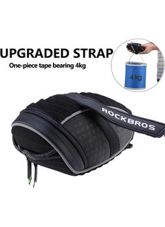 روكبروز ROCKBROS Bike Seat Bag, Bicycle Saddle Bag Under Seat 3D Shell Cycling Seat Pack for Mountain Road Bikes Black  - Image 2