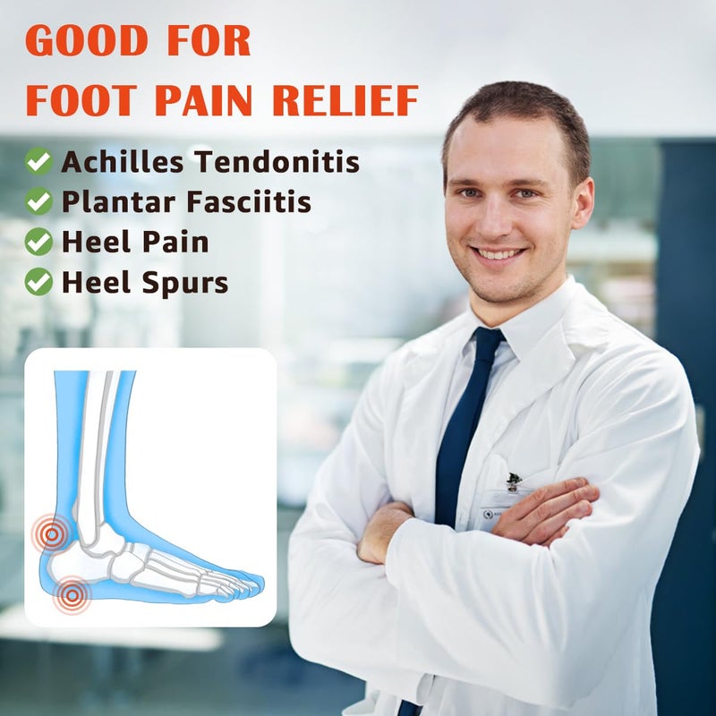 Skyfoot Orthopedic Heel Lift Inserts, Shock Absorption and Cushioning Height Increase Insoles for Achilles Tendonitis Relief, Heel Spurs, Heel Pain and Plantar Fasciitis (Large - 4/5" Thick) - Image 3