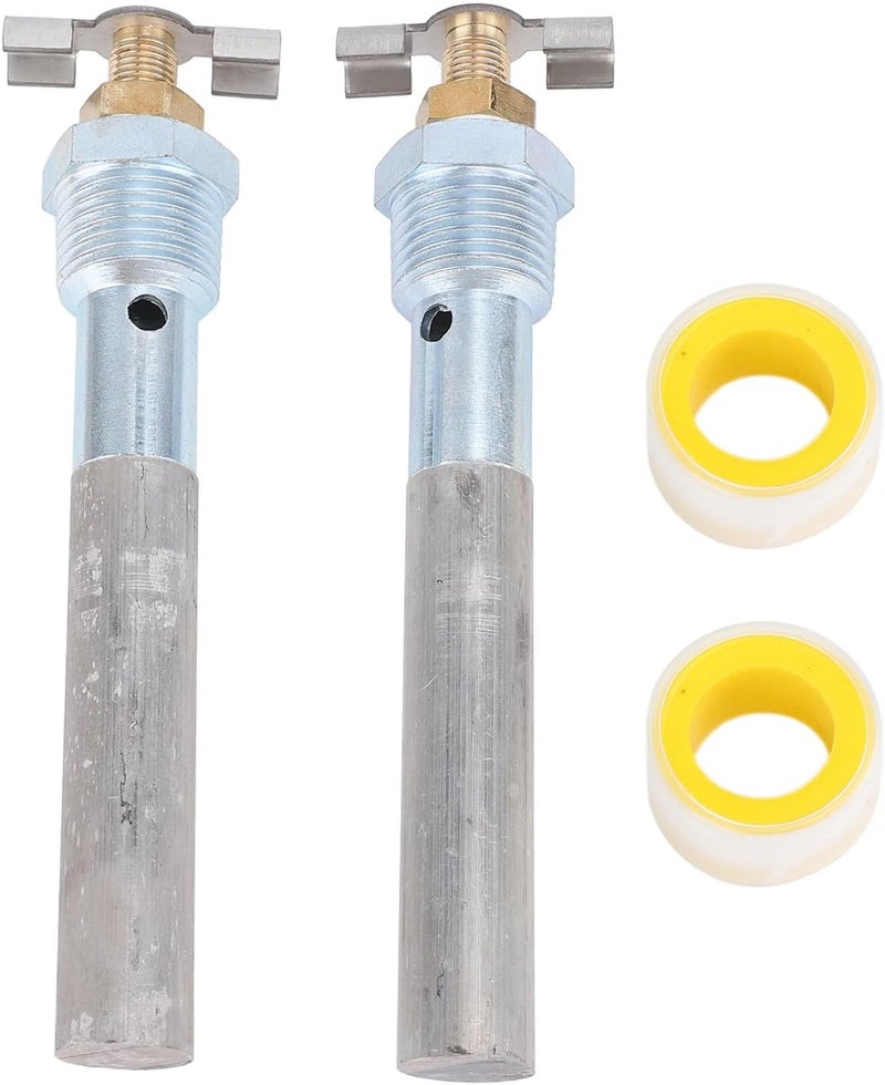Aramox Aluminum Anode Rod Replacement, 2 Sets RV Water Heater Anode Rod 4.5 X 0.5 NPT Quick Drain Design, Suitable for Atwood RV - Image 1