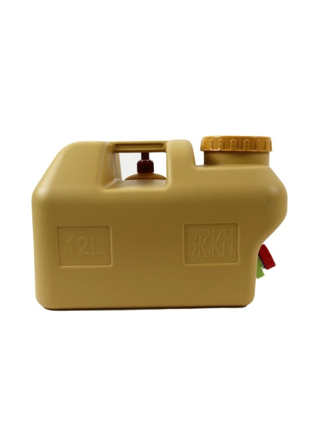 بيكي جركل ماء للرحلات 12 لتر مع بزبوز وعلبة صابون – لون بيج - Image 3