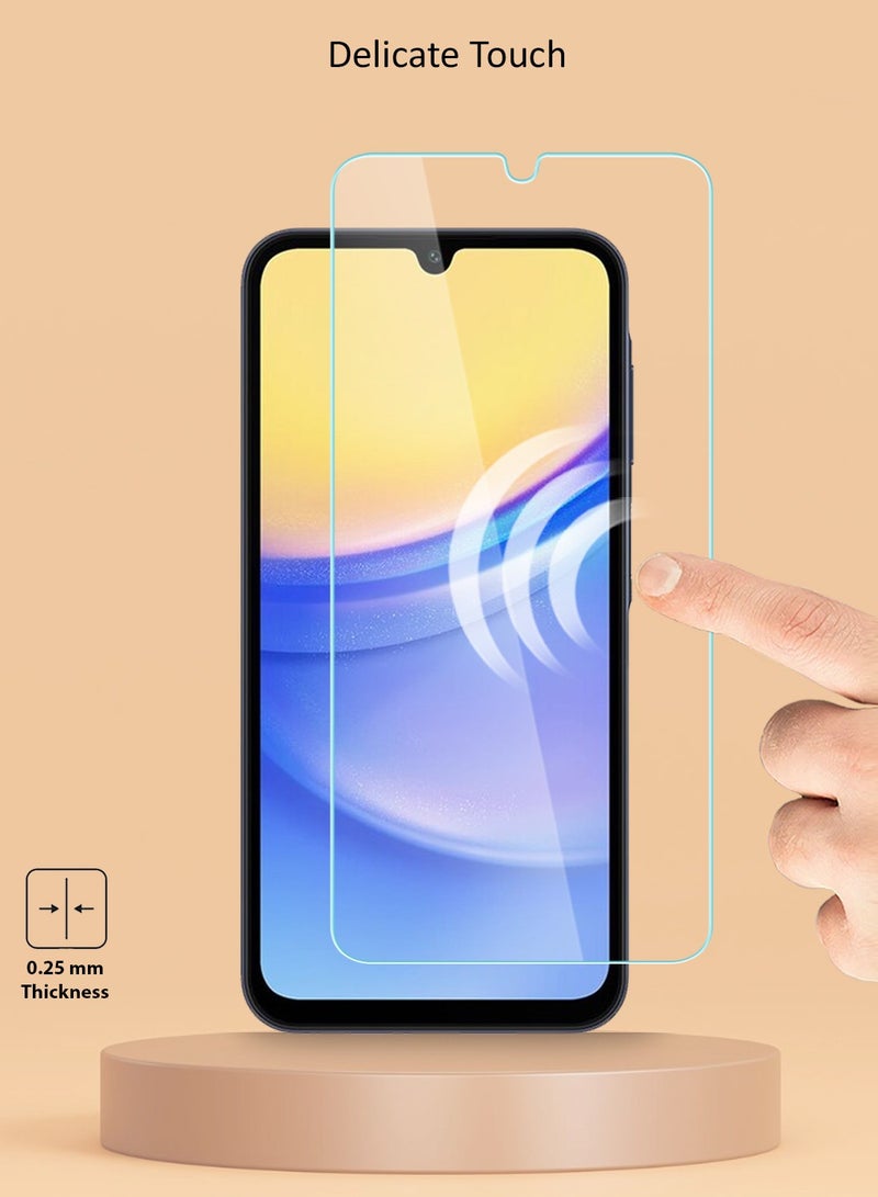 Techie HD Tempered Glass Screen Protector for Samsung Galaxy A15 5G - Anti Reflection Anti Bubbles 9H Hardness 0.33 mm Rounded Edges Easy Installation - Image 4