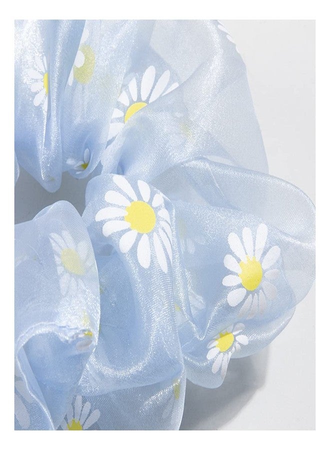 Aternal ربطات شعر للبنات، ربطات شعر مطاطية من الألياف الشبكية، إكسسوارات ربطات شعر مطاطية لجميع أنواع الشعر، ربطة شعر مزينة بالزهور للمراهقات، حاملات الكعكة وذيل الحصان وصانعات الضفائر، عبوة من 6 قطع - Image 2