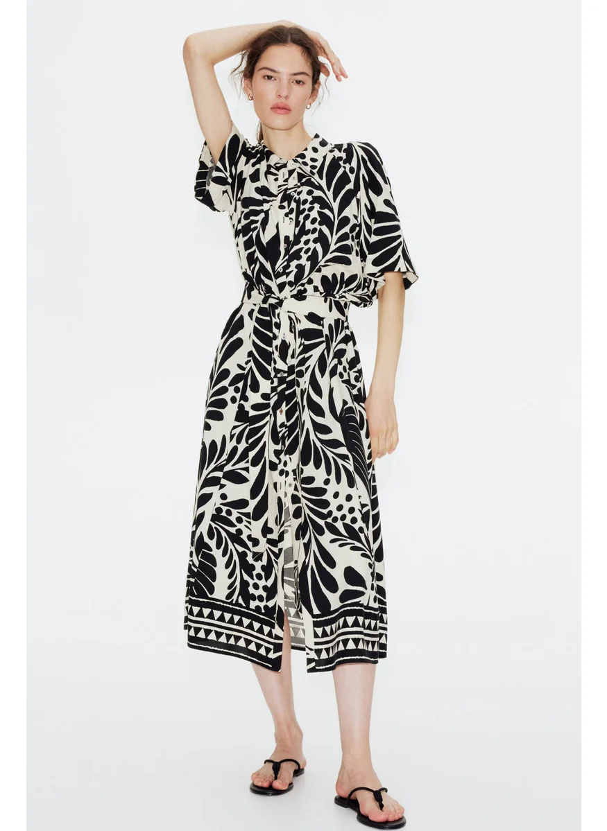 اتش اند ام Tie-Belt Shirt Dress
