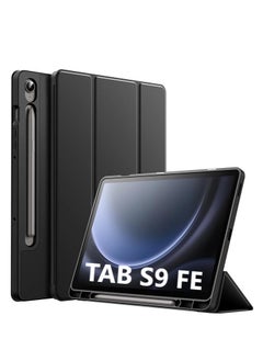 YoYoTech Samsung Galaxy Tab S9 FE 10.9 Inch 2023 Model with Pencil Holder Slim Tablet Cover with Soft Back Auto Wake Sleep Function Black  - Image 1