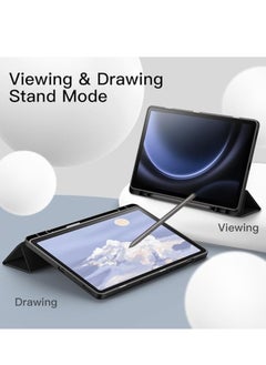 YoYoTech Samsung Galaxy Tab S9 FE 10.9 Inch 2023 Model with Pencil Holder Slim Tablet Cover with Soft Back Auto Wake Sleep Function Black  - Image 2
