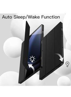 YoYoTech Samsung Galaxy Tab S9 FE 10.9 Inch 2023 Model with Pencil Holder Slim Tablet Cover with Soft Back Auto Wake Sleep Function Black  - Image 4