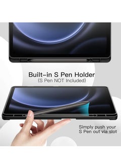 YoYoTech Samsung Galaxy Tab S9 FE 10.9 Inch 2023 Model with Pencil Holder Slim Tablet Cover with Soft Back Auto Wake Sleep Function Black  - Image 5