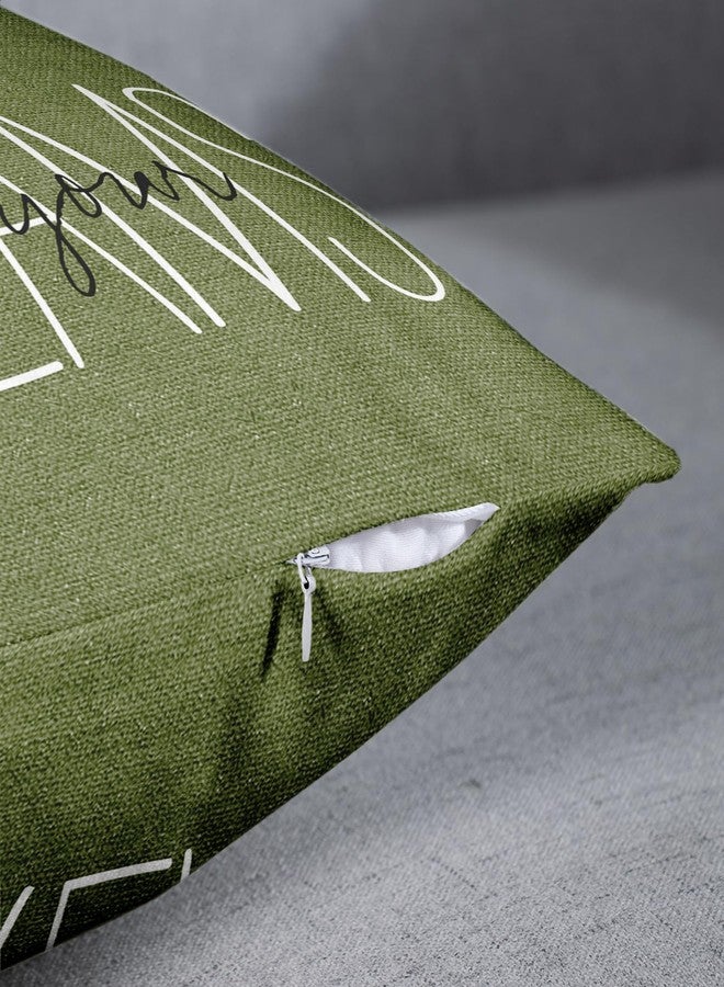 Emvency Throw Pillow Cover Rustic Olive Green Follow Your Dreams Decorative Pillow Case Monogram Home Decor Rectangle Queen Size 20x30 Inch Cushion Pillowcase - Image 2