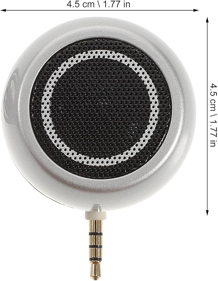 USB Rechargeable Mini Aux Speaker Portable Desktop Stereo with Bass for Smartphone Tablet Laptop Silver - Image 4