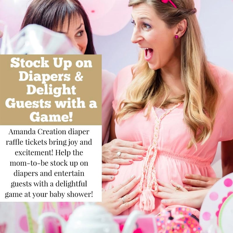 Amanda Creation Gold  Silver Twinkle Little Star Gender Neutral Diaper Raffle Tickets for Baby Showers 20 2 X 3 Double Sided Inserts Bring a Pack of Diapers to Win Favors  Prize - Image 5