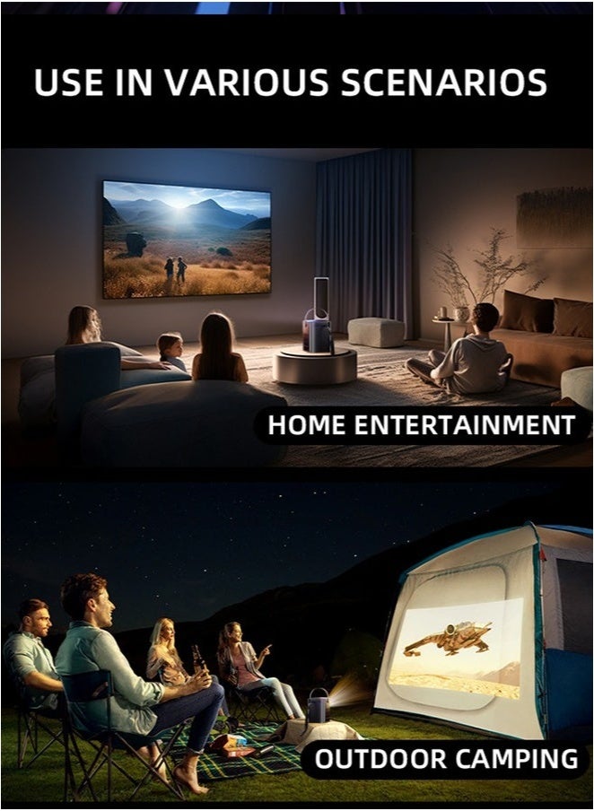 ELTRAZONE Smart 5G Portable Projector HY6 – HD 1080P, 4K Support, Android 9, WiFi 2.4G/5G, Bluetooth 5.0, Auto Keystone, HDMI/USB, HIFI Sound, 25-150" Projection Size, 2GB RAM, 32GB Storage for Home Theater and Entertainment  - Image 5