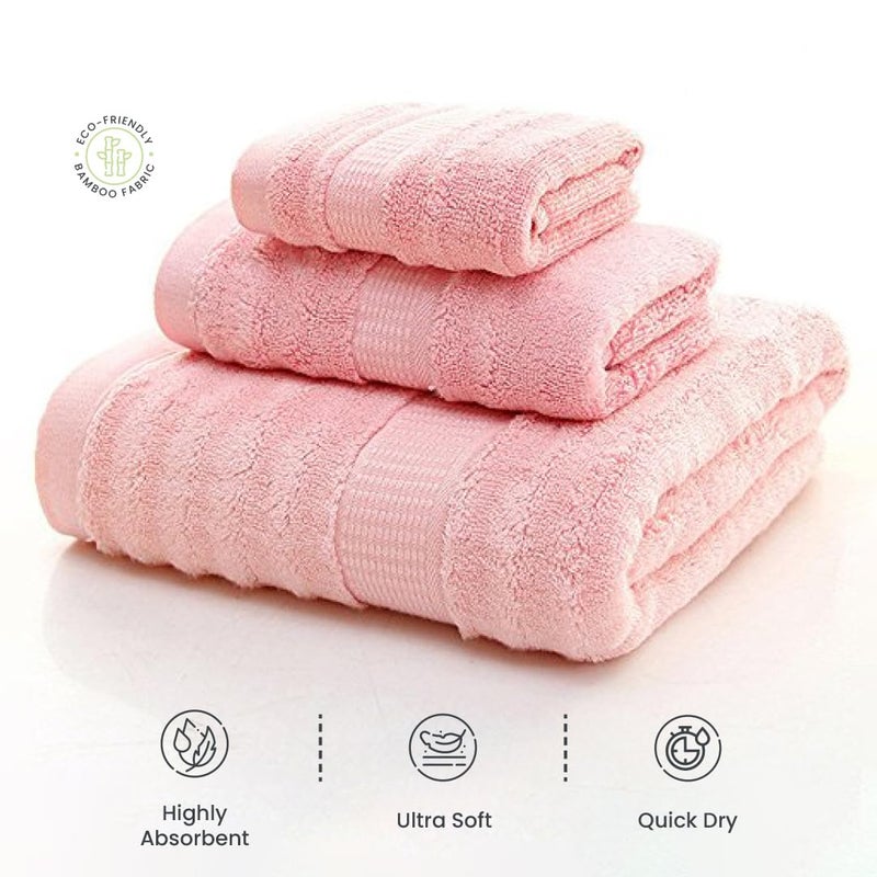 Mush Bamboo Towels Set | Ultra Soft, Absorbent and Antimicrobial 600 GSM (4 Bath Towel, 4 Hand Towel and 4 Face Towel) Perfect for Daily Use and Gifting (Olive, Pink, Navy, & Sky) - Image 3