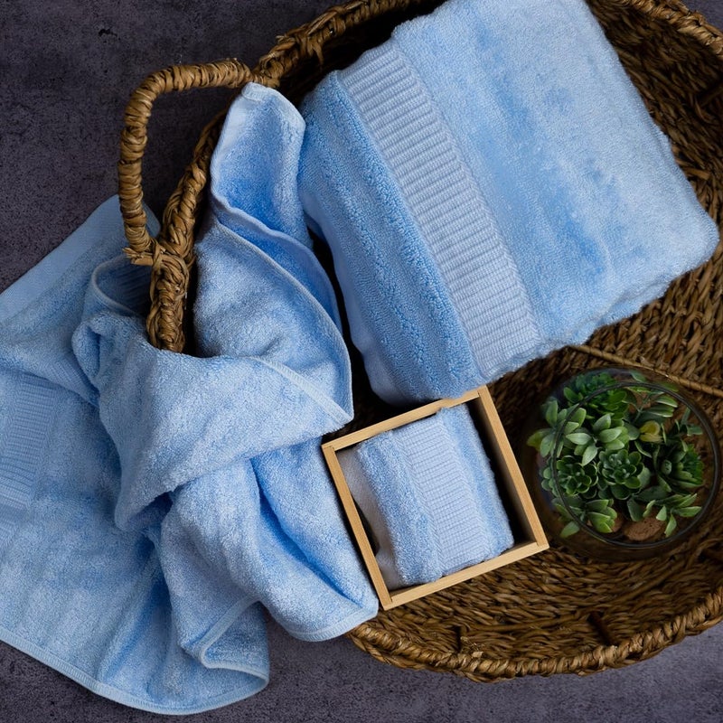 Mush Bamboo Towels Set | Ultra Soft, Absorbent and Antimicrobial 600 GSM (4 Bath Towel, 4 Hand Towel and 4 Face Towel) Perfect for Daily Use and Gifting (Olive, Pink, Navy, & Sky) - Image 2
