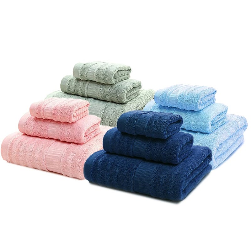 Mush Bamboo Towels Set | Ultra Soft, Absorbent and Antimicrobial 600 GSM (4 Bath Towel, 4 Hand Towel and 4 Face Towel) Perfect for Daily Use and Gifting (Olive, Pink, Navy, & Sky) - Image 1