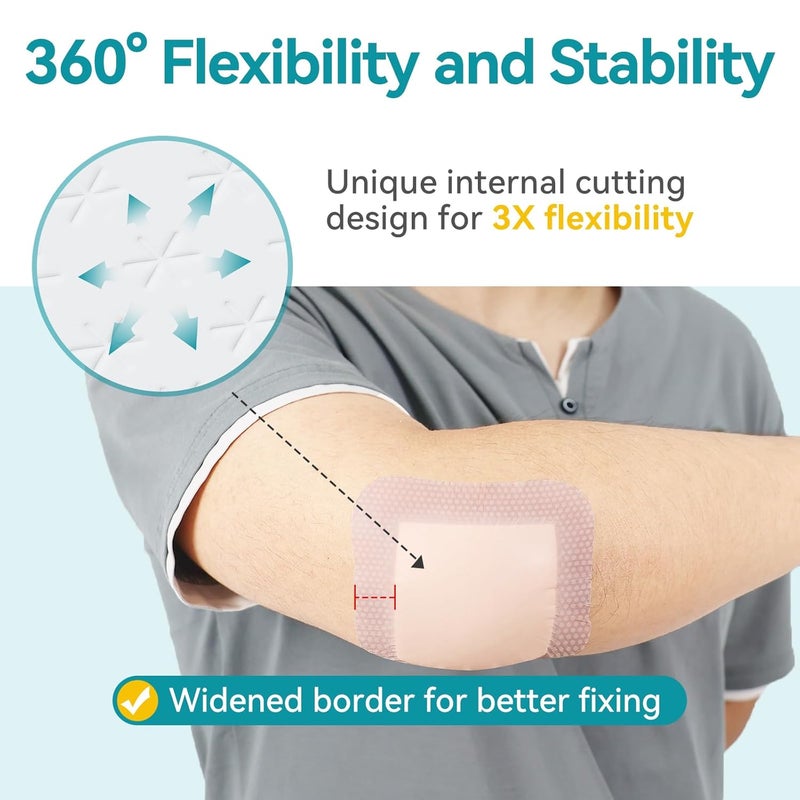 Dimora 10 Pack Wound Dressing Sacrum Foam Bandages  Ultra Soft Silicone Foam Dressing 4x4 - Image 4