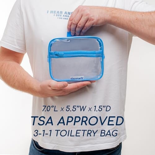 Olanmark TSA Approved Toiletry Bag 3-1-1 Clear Travel Cosmetic Bag with Handle - Quart Size Bag with Zipper - Carry-on Luggage Clear Toiletry Bag for Liquids - Airport Airline TSA Compliant Bag for Man Women - Image 5