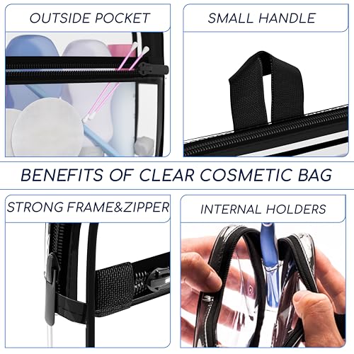 Olanmark TSA Approved Toiletry Bag 3-1-1 Clear Travel Cosmetic Bag with Handle - Quart Size Bag with Zipper - Carry-on Luggage Clear Toiletry Bag for Liquids - Airport Airline TSA Compliant Bag for Man Women - Image 2