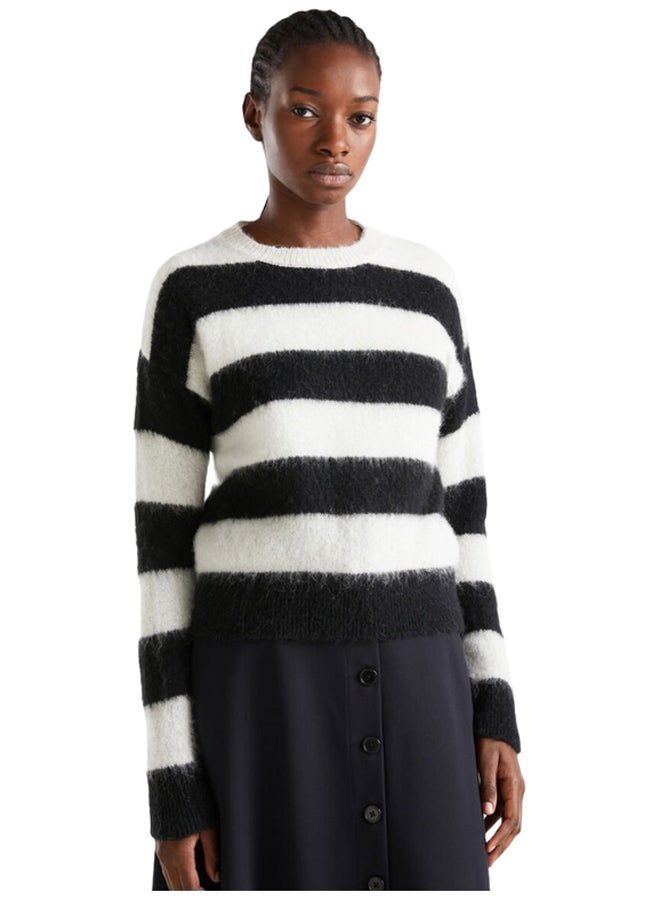 Benetton STRIPED SWEATER IN ALPACA BLEND  - Image 1