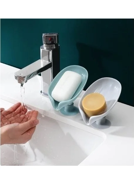 BarkoFix 2 Pieces Suction Cup Bathroom Soap Holder Non-Slip Drainage Soap Dish Bath Plastic Bathroom Soap Dish with Water Drain