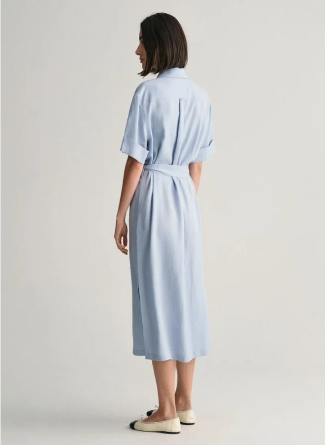غانت Pocket Short Sleeve Shirt Dress