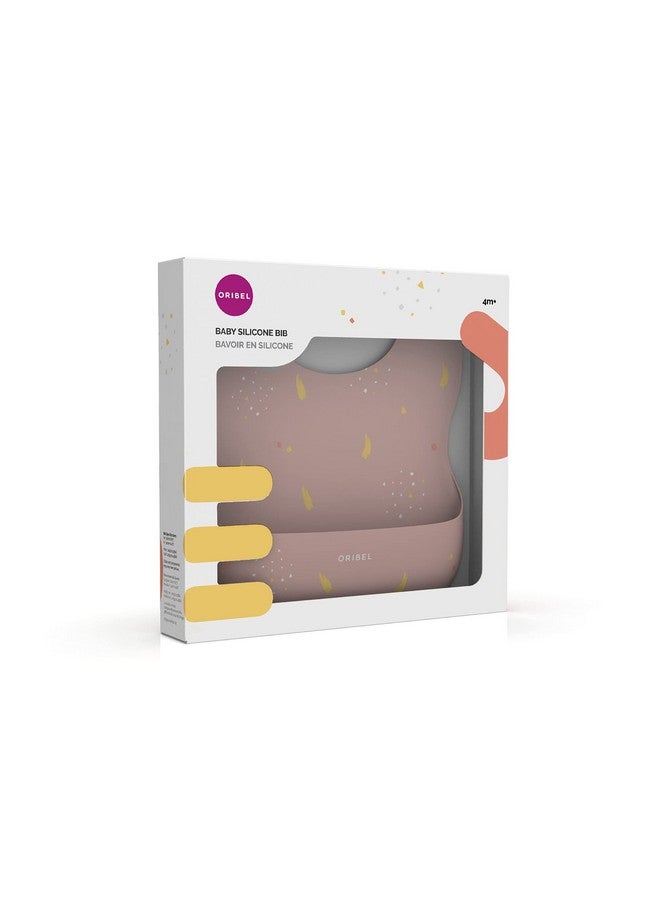 ORIBEL Bib| Adjustable Baby Bib|Made with 100% Food Grade Silicone| Deep Spill Pocket| Waterproof & Soft| Dishwasher Safe (Grapefruit Pink)