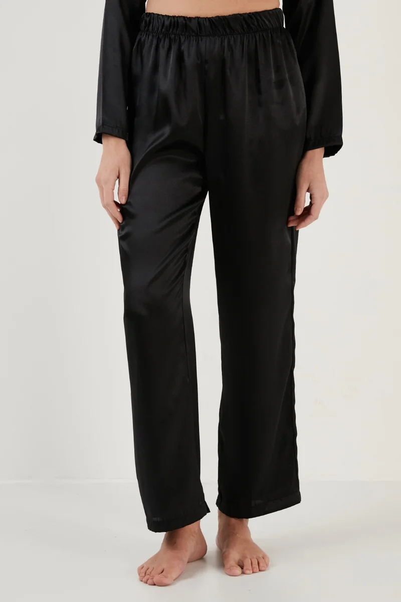 Lela Shirt Collar Relaxed Cut Wide Leg Satin Pajama Set Women's Pajama Set 6110374