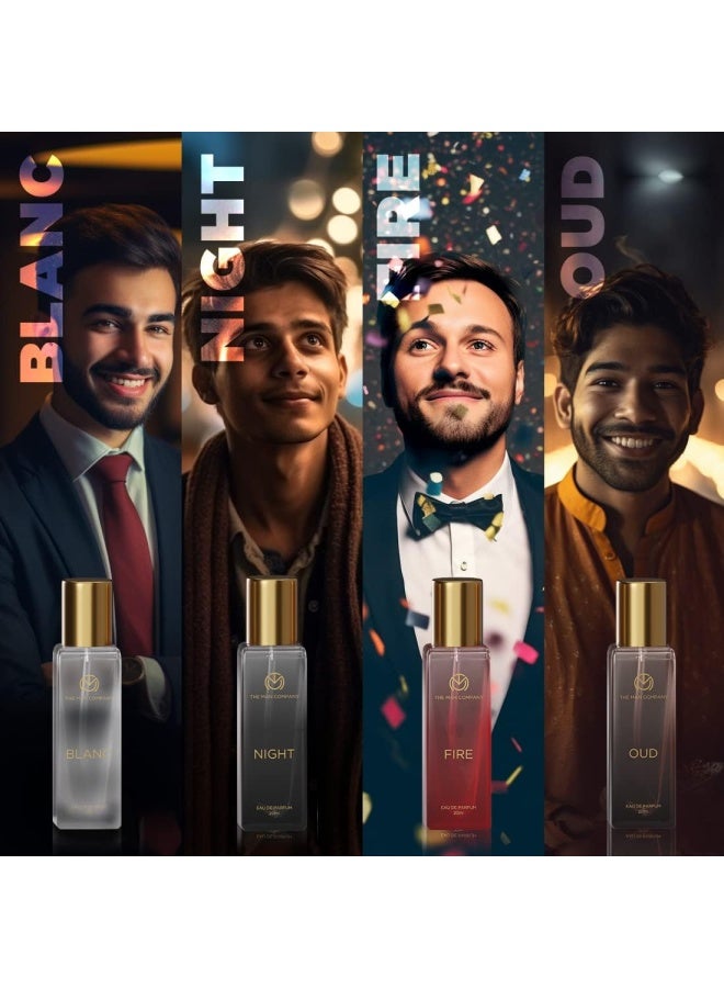 The Man Company Specially Curated Perfume Gift Set for Men 4 * 20ml - A Gentleman’s Moods | Premium Long-Lasting Fragrance | Luxury EAU DE Parfum | Night for Date |Blanc for Office|Fire for Party - Image 2