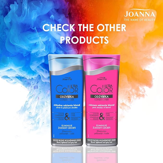 Joanna Ultra Color Conditioner For Pink Shades Of Blond Colour Refreshing Hair Care Moisturising Ingredients Prevent Frizz Ideal For Cool Shades Neutralises The Yellowish Hue 200 g
