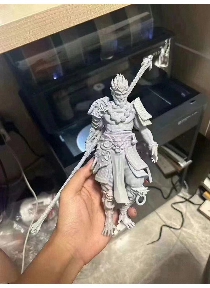 3D factory direct wholesale black myth Wukong ornaments Chinese Sun Wukong keychain collection hand model Gray + base 